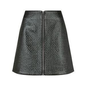 Maje Juna Black Vinyl-Effect Zip-Front Mini Skirt